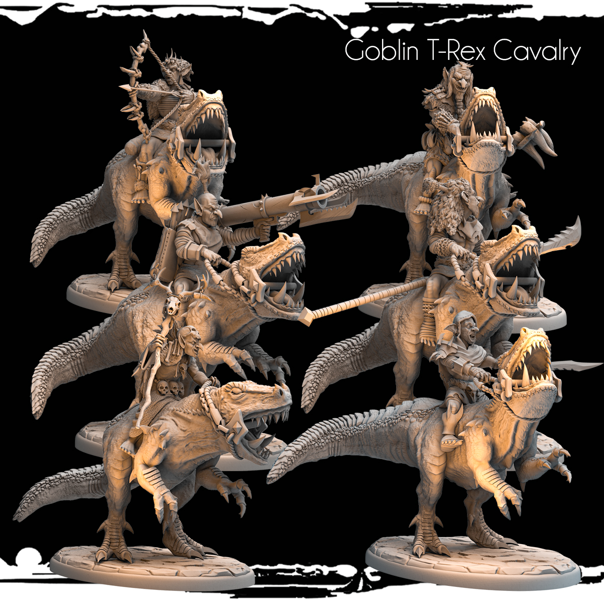 Goblin T-Rex Riders - 6 variations - Army of Darkness: Greenskins